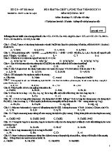 Đề kiểm tra chất lượng tám tuần học kì II môn Hóa học Lớp 12 - Mã đề 777 - Trường THPT A Bình Lục
